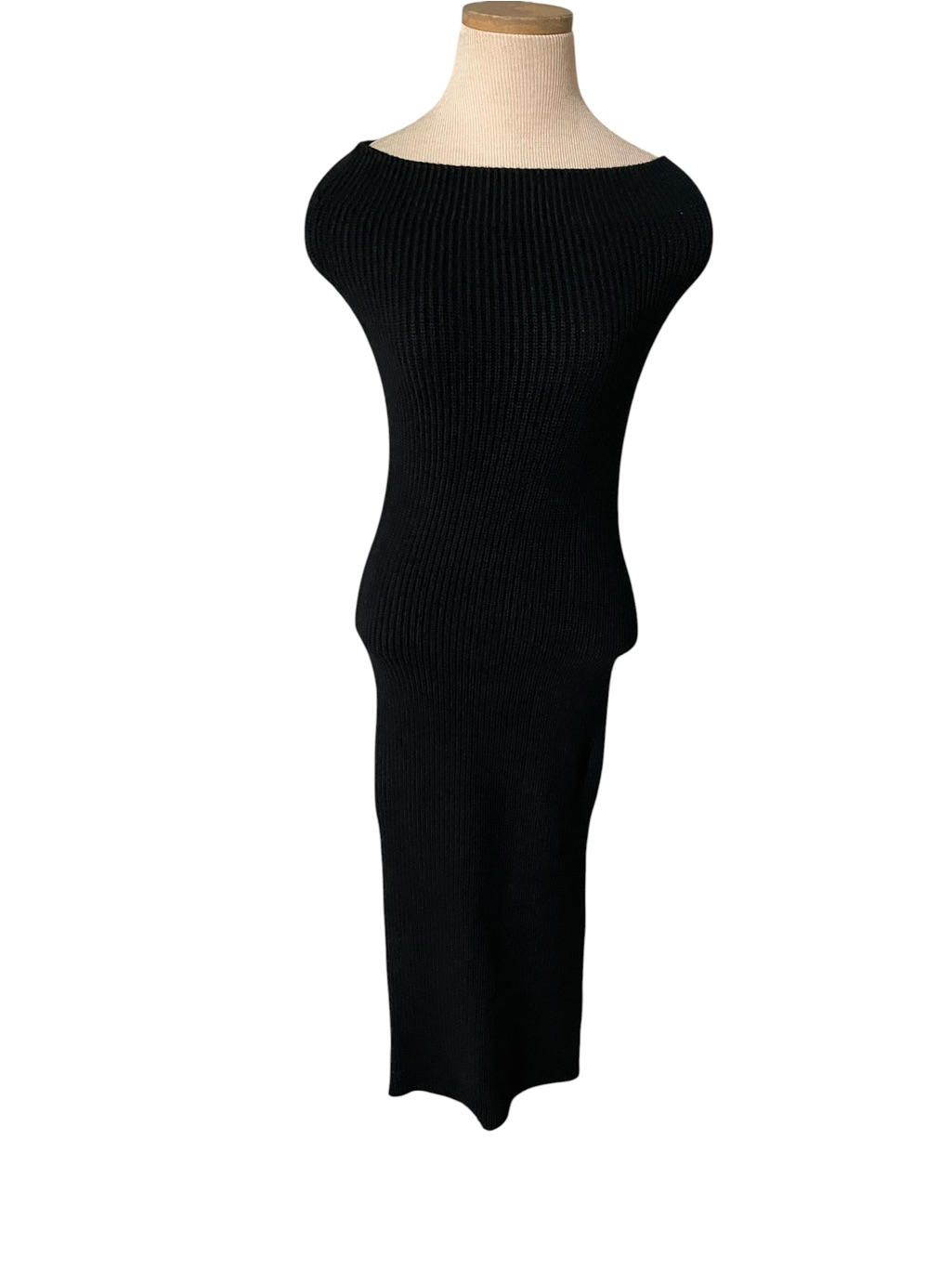 Nwt Naked Wardrobe Black Ribbed Knit Midi Dress Size S — image 3 of 8